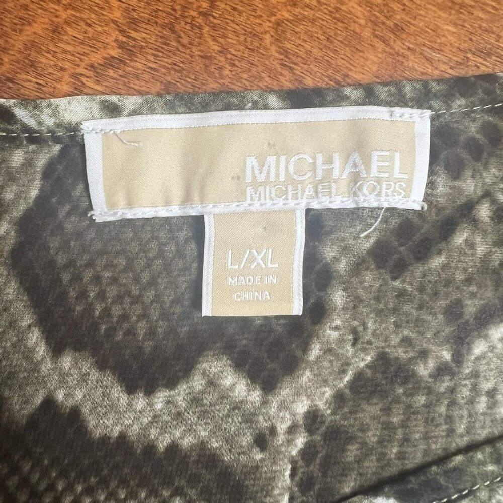 Michael Michael Kors Top Womens L/XL Wing Sleeve Snake Leopard Pattern Sheer - Picture 10 of 12
